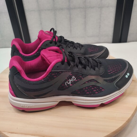 Ryka Devotion Plus 2 Black Pink Iridescent Walking Shoes Women US 8.5M - Picture 1 of 15